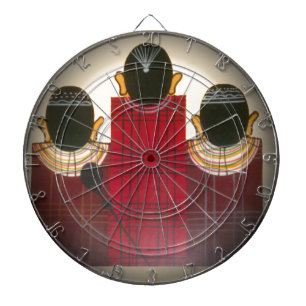 Checkered Maasai Family Portrait Dartboard