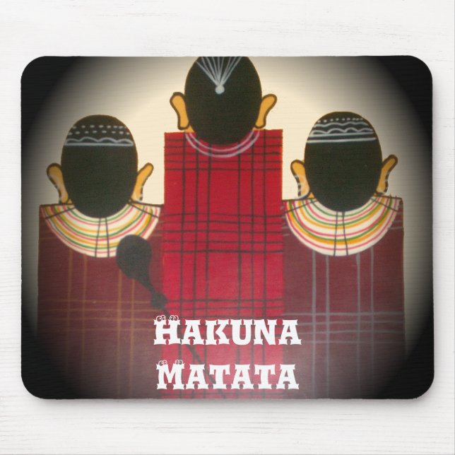 Checkered Maasai Family Portrait Mouse Pad (Front)