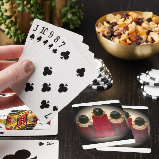 Checkered Maasai Family Portrait Poker Cards