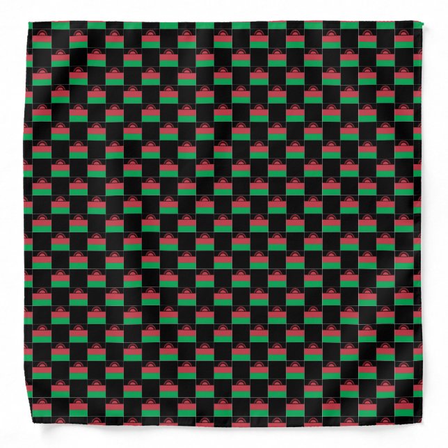 Checkered Malawi Flag Pattern  Bandana (Front)