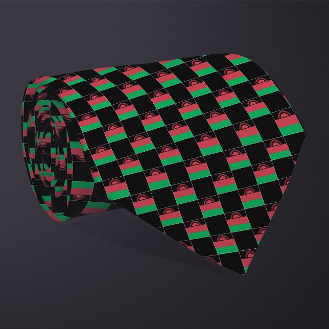 Checkered Malawi Flag Pattern  Neck Tie (Creator Uploaded)