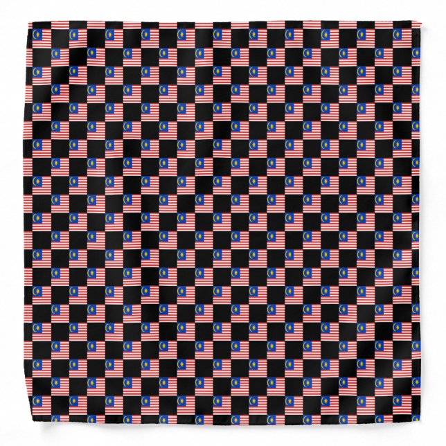 Checkered Malaysia Flag Pattern  Bandana (Front)