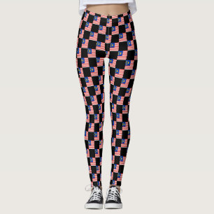 Checkered Malaysia Flag Pattern Leggings