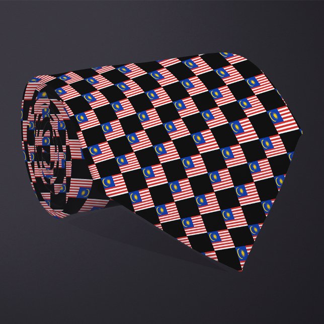 Checkered Malaysia Flag Pattern  Neck Tie (Creator Uploaded)