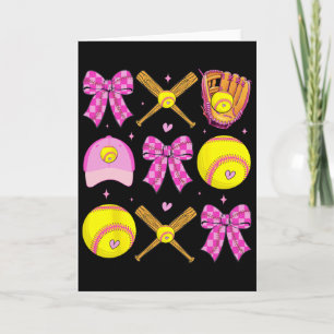 Checkered Mama Bow Cute Softll Mom Women Game Day Card