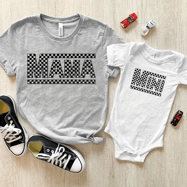 Checkered Mama Tshirt - Match with your Mini (Mama Mini Tshirts Checkered - Likes Vans)