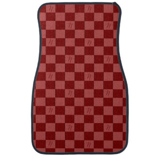 Checkered Maroon N Car Floor Mat