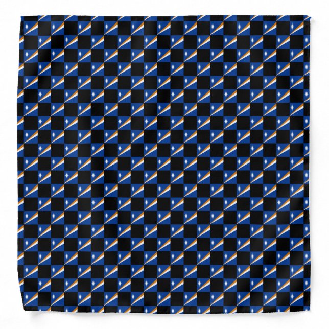 Checkered Marshall Islands Flag Pattern  Bandana (Front)
