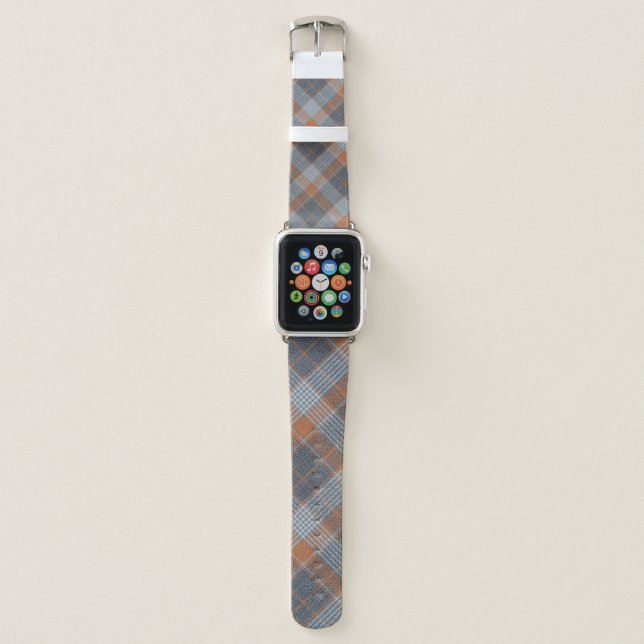 Checkered material tartan pattern textile texture  apple watch band (Front)