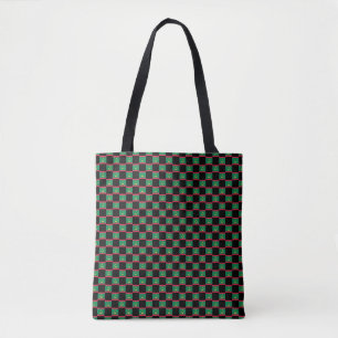 Checkered Mauritania Flag Pattern  Tote Bag