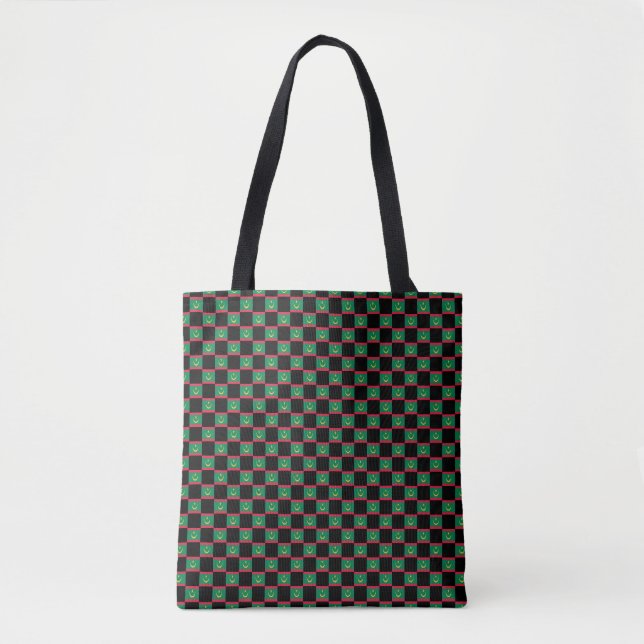 Checkered Mauritania Flag Pattern  Tote Bag (Front)