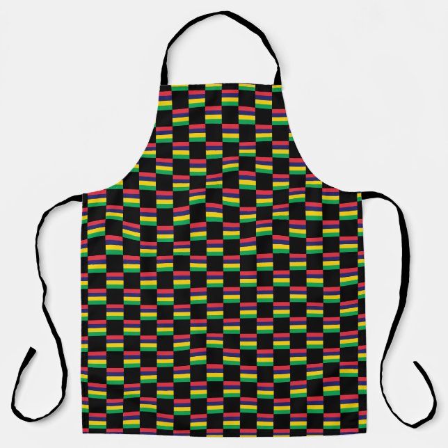 Checkered Mauritius Flag Pattern  Apron (Front)