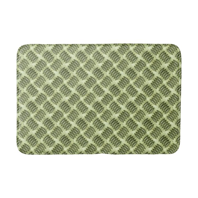 Checkered Metal Stainless Steel Flooring Texture Bath Mat (Front)