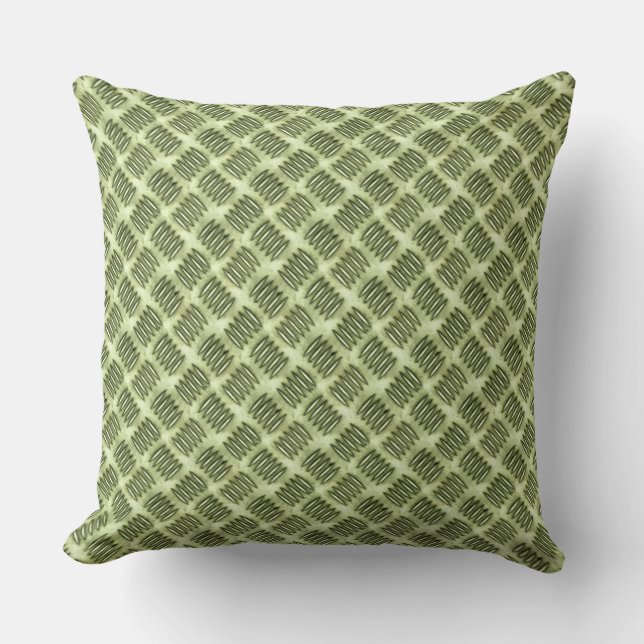 Checkered Metal Stainless Steel Flooring Texture Throw Pillow (Front)