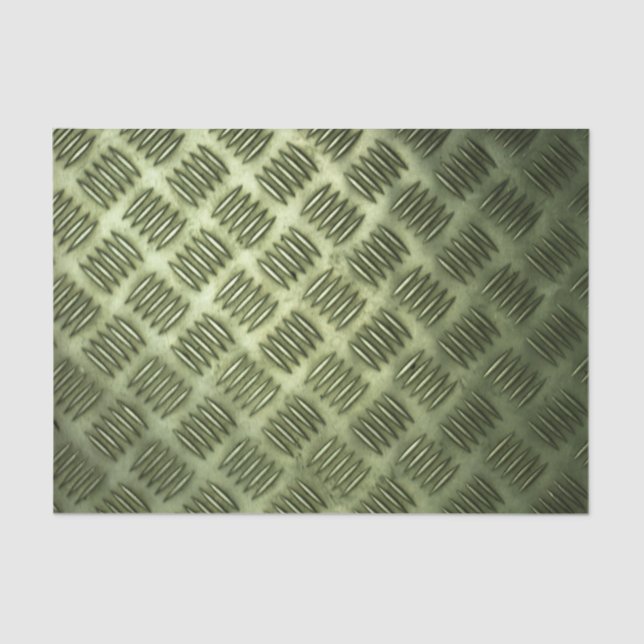 Checkered Metal Stainless Steel Flooring Texture Tissue Paper (Front)