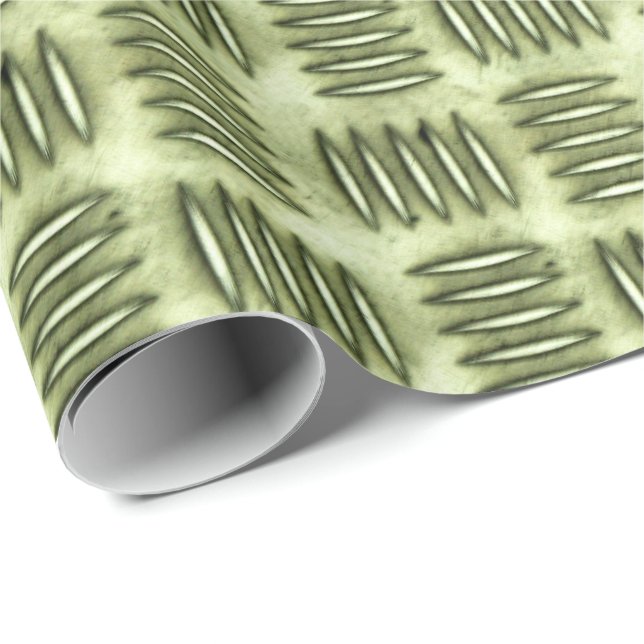 Checkered Metal Stainless Steel Flooring Texture Wrapping Paper (Roll Corner)