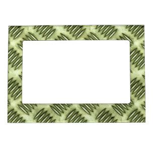 Checkered Metal Steel Flooring Diagonal Texture Magnetic Photo Frame