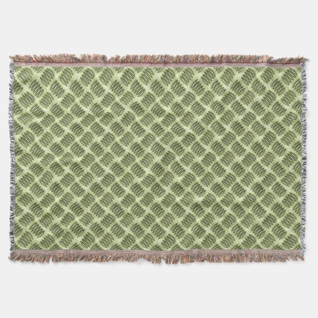 Checkered Metal Steel Flooring Diagonal Texture Throw Blanket (Front)