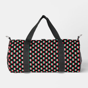 Checkered Mexico Flag Pattern Duffle Bag