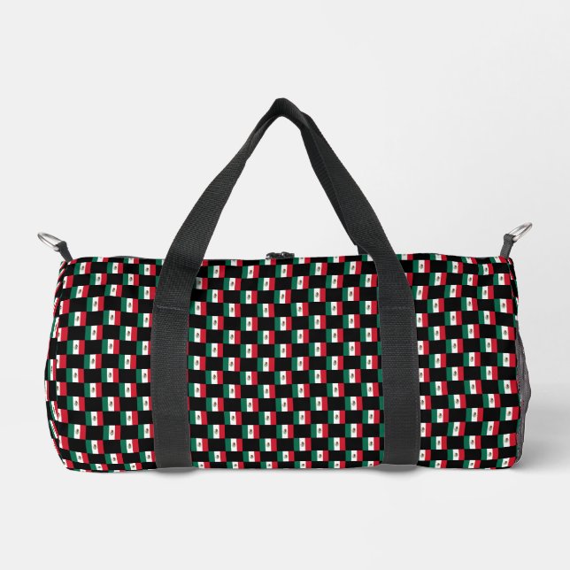 Checkered Mexico Flag Pattern  Duffle Bag (Front)