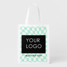 Checkered Mint Customizable Business Add Logo