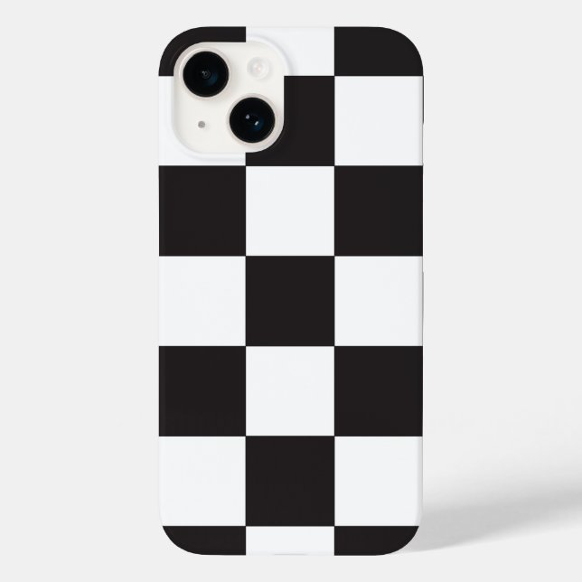 Checkered Mod Black and White Pattern Case-Mate iPhone Case (Back)
