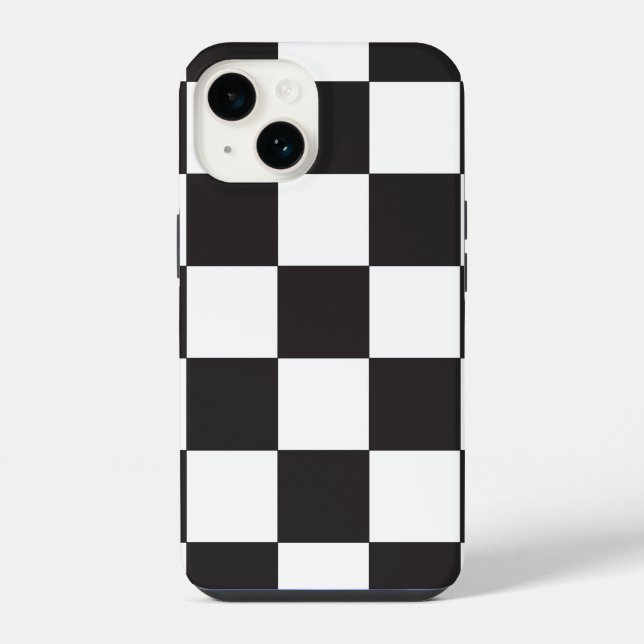 Checkered Mod Black and White Pattern Iphone Case (Back)