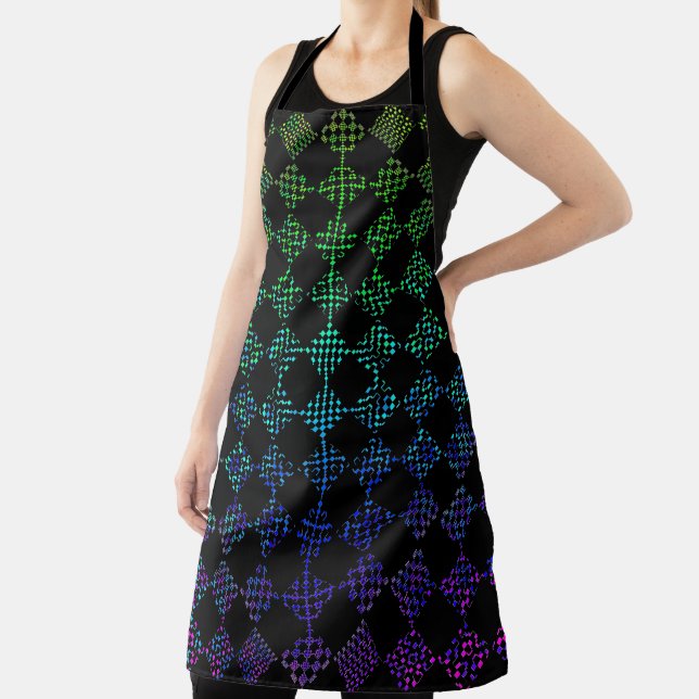 Checkered Moire by Kenneth Yoncich Apron (Insitu)