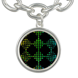 Checkered Moire by Kenneth Yoncich Charm Bracelet