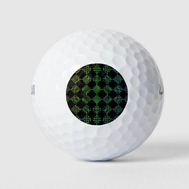Checkered Moire by Kenneth Yoncich Golf Balls (Front)