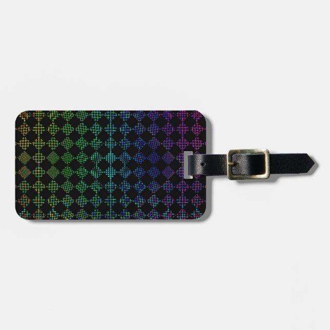 Checkered Moire by Kenneth Yoncich Luggage Tag (Front Horizontal)