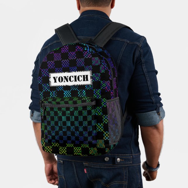 Checkered Moire by Kenneth Yoncich Printed Backpack (Insitu (Model))