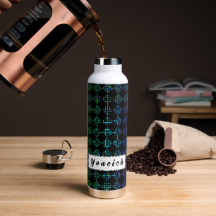 Checkered Moire by Kenneth Yoncich Water Bottle