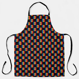 Checkered Moldova Flag Pattern Apron