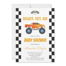 Checkered Monster Truck Baby Shower