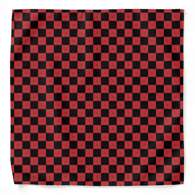 Checkered Morocco Flag Pattern  Bandana (Front)