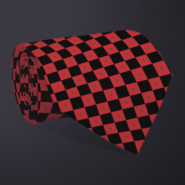 Checkered Morocco Flag Pattern  Neck Tie (Creator Uploaded)