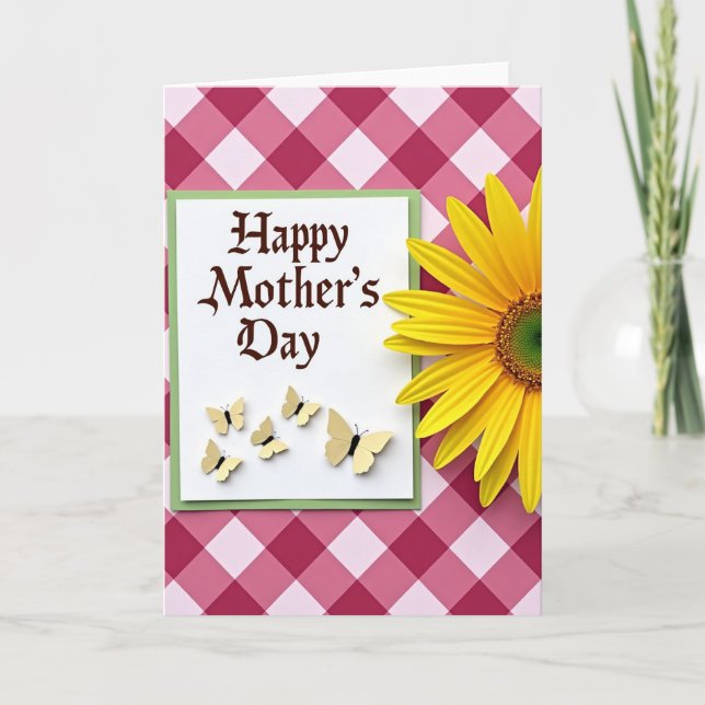 Checkered Mothers Day Card (Front)