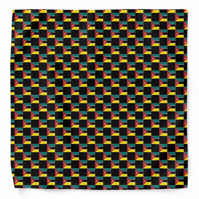 Checkered Mozambique Flag Pattern  Bandana (Front)