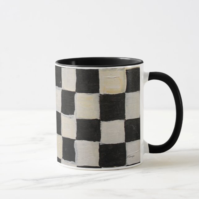 Checkered Mug  Black and White (Right)