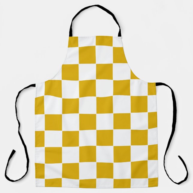 Checkered mustard yellow and White Apron (Front)