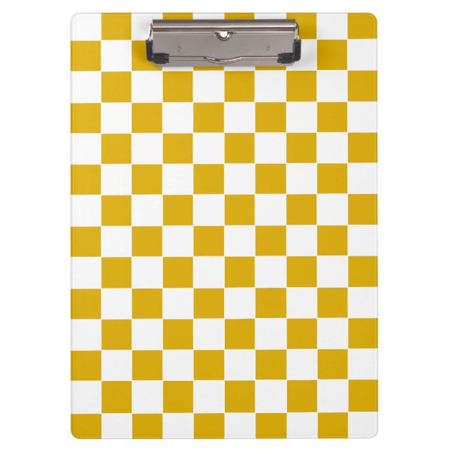 Checkered mustard yellow and White Clipboard (Front)