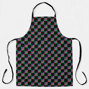 Checkered Namibia Flag Pattern Apron