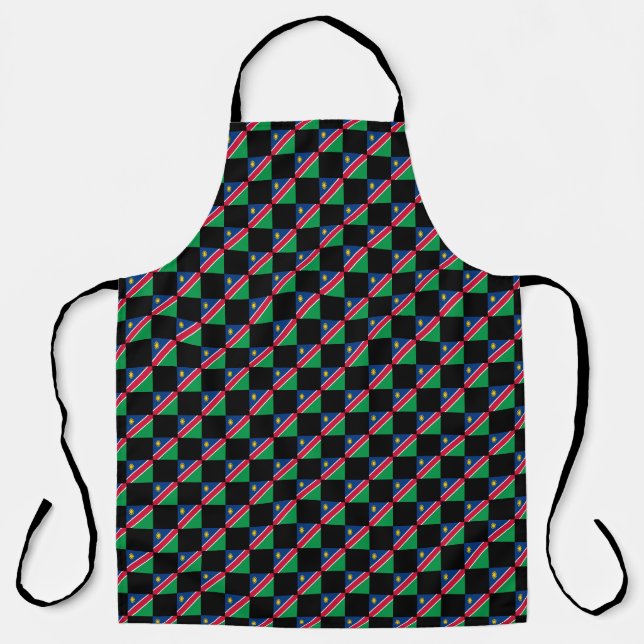 Checkered Namibia Flag Pattern  Apron (Front)