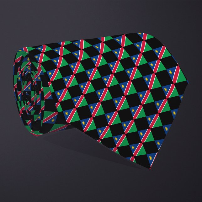 Checkered Namibia Flag Pattern  Neck Tie (Creator Uploaded)