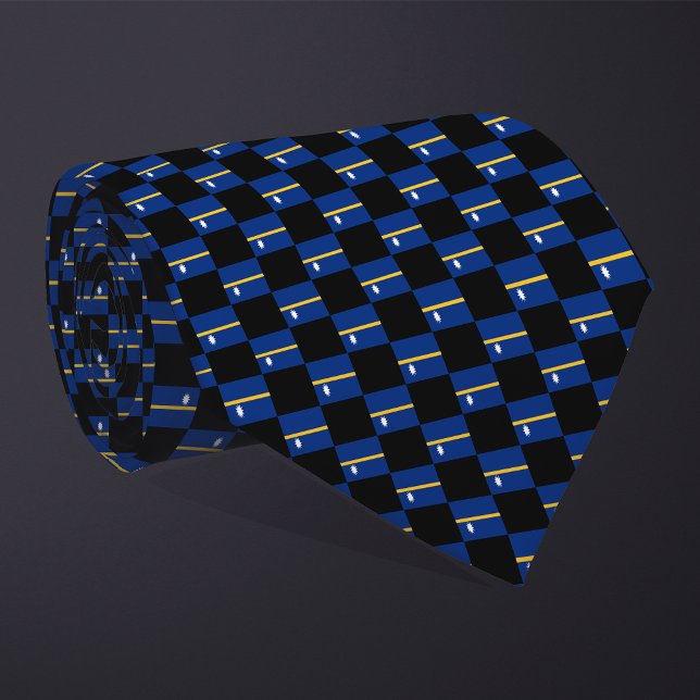 Checkered Nauru Flag Pattern  Neck Tie (Creator Uploaded)