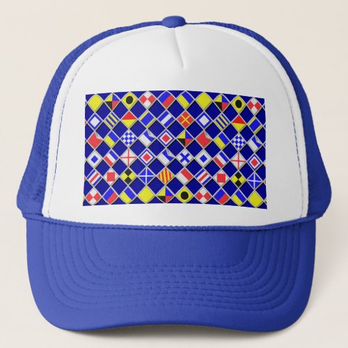 Checkered Nautical Flags Trucker Hat