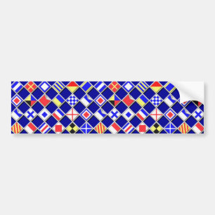 Checkered Nautical Signal Flags Bumper Sticker