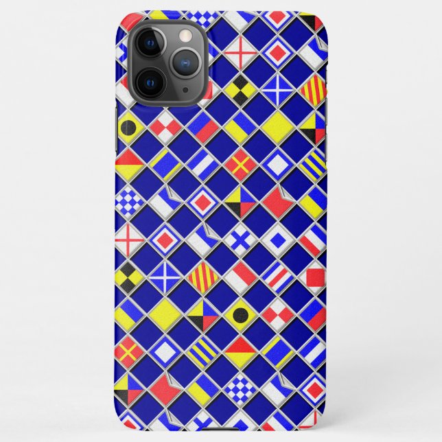 Checkered Nautical Signal Flags iPhone Case (Back)