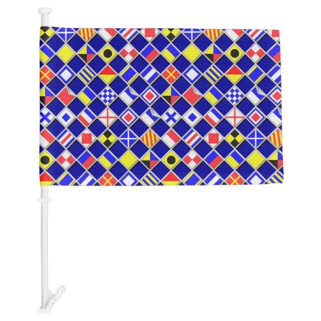Checkered Nautical Signal Flags Navy Blue (Front)